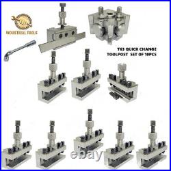 10 Piece T63 Quick Change Tool Post Set Colchester Bantam 25mm Capacity