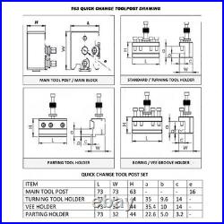 11 Pcs Quick change Tool Post System (T63 Suit Most Lathes) 25mm Opening