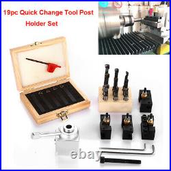 19pcs/set Quick Change Tool Post Holder Black Holder Turning Boring Lathe CNC