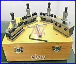 5 Pieces Set T63 Quick Change Toolpost Standard Boring Parting Holder Wooden Box
