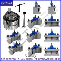 A1 40Position Quick Change Tool Post 11 pc For 150-300mm Lathe 6-12 Multifix A