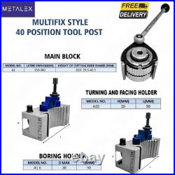 A1 40Position Quick Change Tool Post Kit For 150-300mm Lathe 6-12 Multifix Set