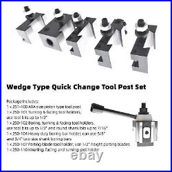 AXA Tool Post Set 250-100 Wedge Type Quick Change Tool Post Set 12 Inch Swing