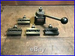 Aloris AXA Quick Change Tool Post with (4) Tool Holders AXA1 & AXA2 MADE IN USA