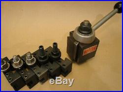 Aloris AXA Quick Change Wedge Tool Post with 5 tool holders