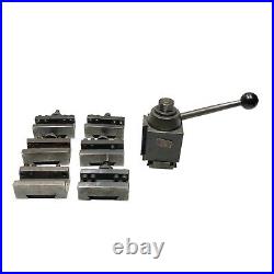 Aloris CA Lathe Quick Change Tool Post + 6 Tool Holders CA-1 CA-2 C2