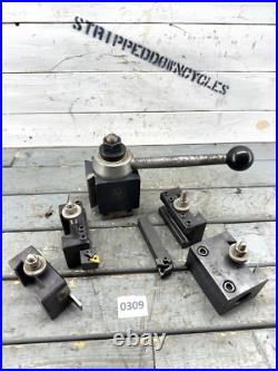 Aloris CXA Quick Change Lathe Tool Post 5pc Holder Set #3-BS