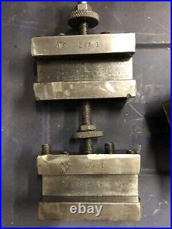 Aloris Cxa Quick Change Tool Post Piston Style Metal Lathe W 2 Tool Holders