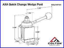 Colton Industrial Tools AXA Quick Change Wedge Tool Post Zin Coated with Handle
