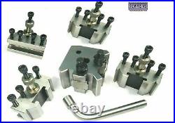 DIXON Type Quick-Change Toolpost 7 PC Set T37 4 Standard, 1 Vee, 1 Parting holder