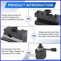 Efficient Quick Change Tool Post Set for Lathes 6-12 5 Tool Holders Included