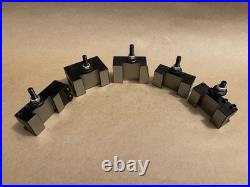 LLDSIMEX 250-000 Quick Change (Wedge Type) Tool Post Set with 5 Tool Holders