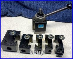 Machinist Tools Yuasa Quick Change Tool Post Holder 740-300 & 5 Holders (NOS)