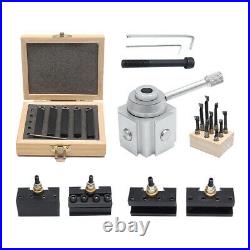 Mini Quick Change Tool Post Holder Set + 3/8'' Boring Bar + 5x Indexable 3/8'