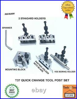 New 5 Pieces Set T37 Quick Change Toolpost Complete Set OF 5 Pcs Myford ML7