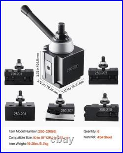 New Quick Change Tool Post Set, 6 Pcs, Includes Lathe Tool Holders, Wedge Type