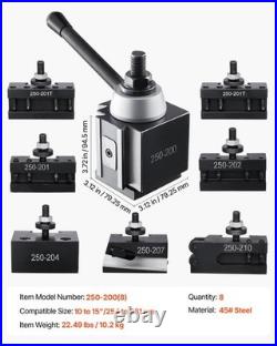 New Quick Change Tool Post Set, 8 Pcs, Includes Lathe Tool Holders, Wedge Type New Quick Change Tool Post Set, 8 Pcs, Includes Lathe Tool Holders, Wedge Type