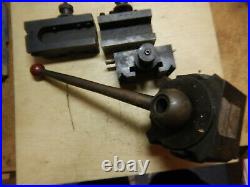 OLDER USA ENCO MODEL Q60 METAL LATHE QUICK CHANGE TOOL POST With 60-B D E HOLDERS