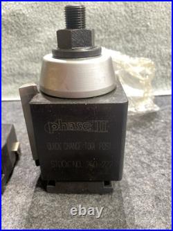 Phase II (2) Quick Change Tool Post Stock No. 250-222 With 3 Attachment Tools