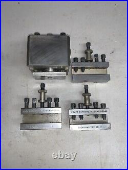 Pratt Burnerd Lathe Quick Change Tool Post Set A112D0000 Dicksons 4 Pcs Leblond