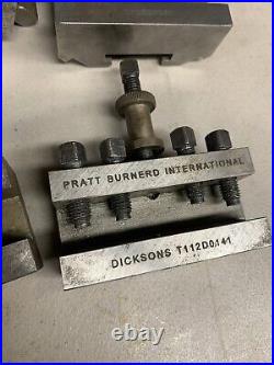 Pratt Burnerd Lathe Quick Change Tool Post Set A112D0000 Dicksons 4 Pcs Leblond