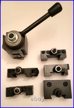 Quick Change Tool Post & 5 Tool Holders Knurling Boring Bar Cut Off Turning