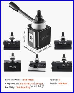 Quick Change Tool Post Set 6 Pcs Lathe Tool Holders for 6-12 Mini Lathe Swing