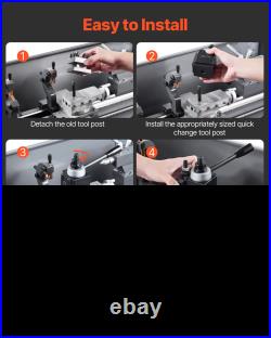 Quick Change Tool Post Set, 8 Pcs, Durable Steel Material