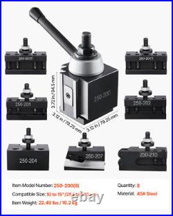 Quick Change Tool Post Set 8 Pcs Lathe Tool Holders for 10-15 Mini Lathe Swi