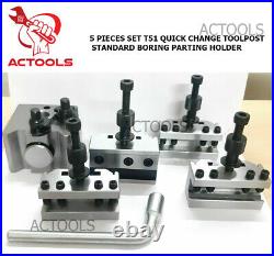 T51 Quick Change Toolpost Standard Boring Parting Holder 5 Pcs Set USA ACTOOLS