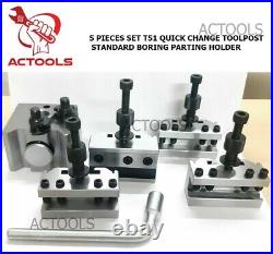 T51 Quick Change Toolpost Standard Boring Parting Holder 5 Pcs Set USA ACTOOLS