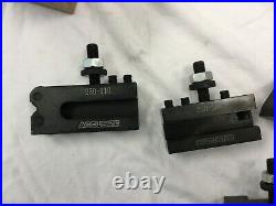 USED-6pc 9 12'' Piston Type Quick Change Tool Post Set for 100 AXA, 0251-0100U