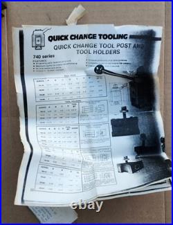 Yuasa Quick Change Tool Post Holder 740-100 & 2 Holders 10-12